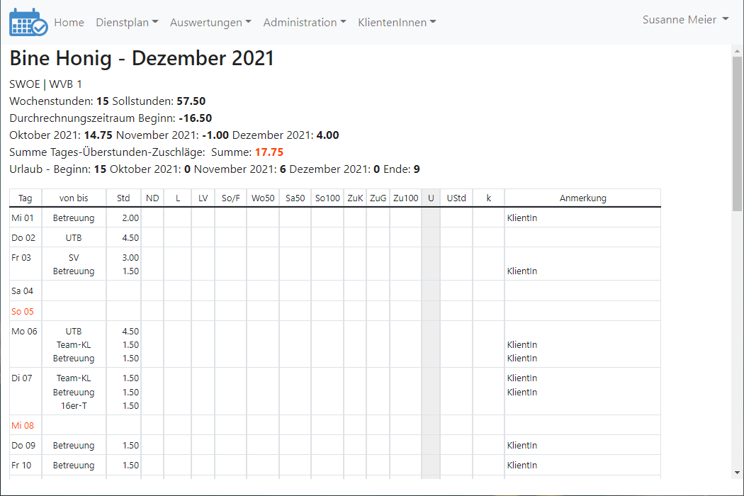 Dienstplan - 